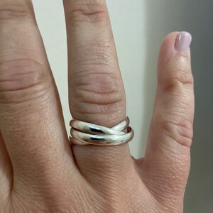 Sterling Silver Triple Interlocked Ring, Multi Band Rings, Intertwining ...