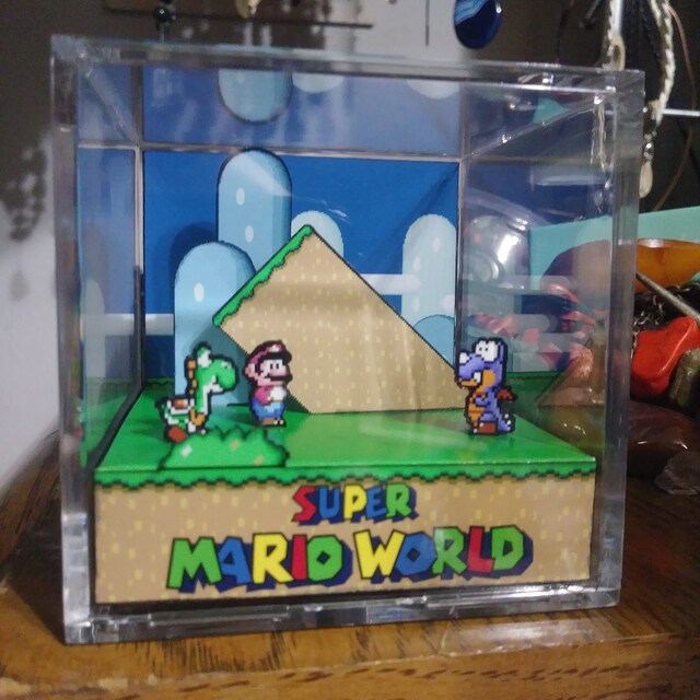 Super Mario 64 Diorama Cube: Baby Penguin - Video Game Room Decoration