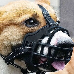 Handmade Dog Muzzle A Dog Muzzle and 1 Adjustable Fixed Rope Double ...