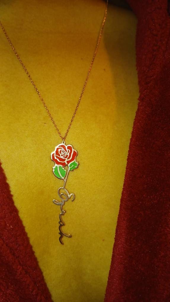Personalisierte Geburtsblumenkette, personalisierte Namenskette, florale Namenskette, personalisierter Namensschmuck, personalisierte Geschenke für sie, Geburtstagsgeschenke
