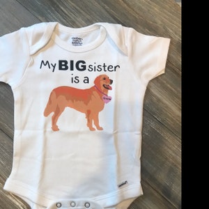 Unisex One Piece Baby Bodysuit With Golden Retriever Print, Cute...