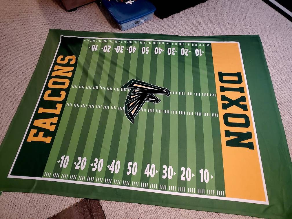 Football Field - Custom Colors and Name Personalized Blanket - Multiple Sizes and Styles - Football Players - End Season Team Senior Gift
