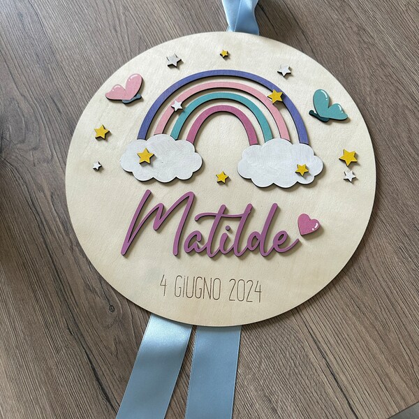 Rainbow Baby Name Sign SVG. Laser Cut File for Glowforge, Boy Girl ...