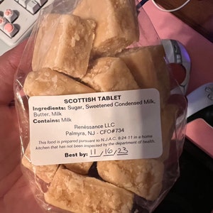 Scottish Tablet Candy Jar - 63.49 Oz Handmade Scottish Sweet Treat From Ross's Of Edinburgh