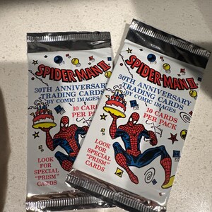 スパイダーマンII 30周年記念ヴィンテージトレーディングカード2パック