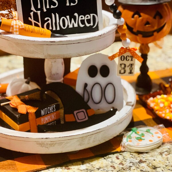 Halloween Tiered Tray Decor - Tiered Tray 3D Signs - Rae Dunn Tiered ...
