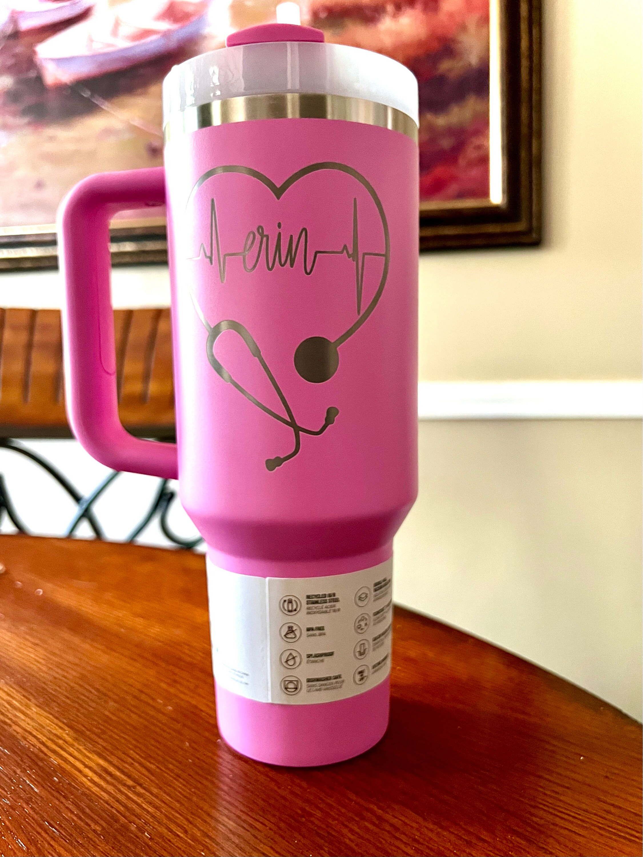 Personalized RN Gift | Customized Tumbler for Nurse | Custom Nursing Gift | Insulated Stainless Steel Cup