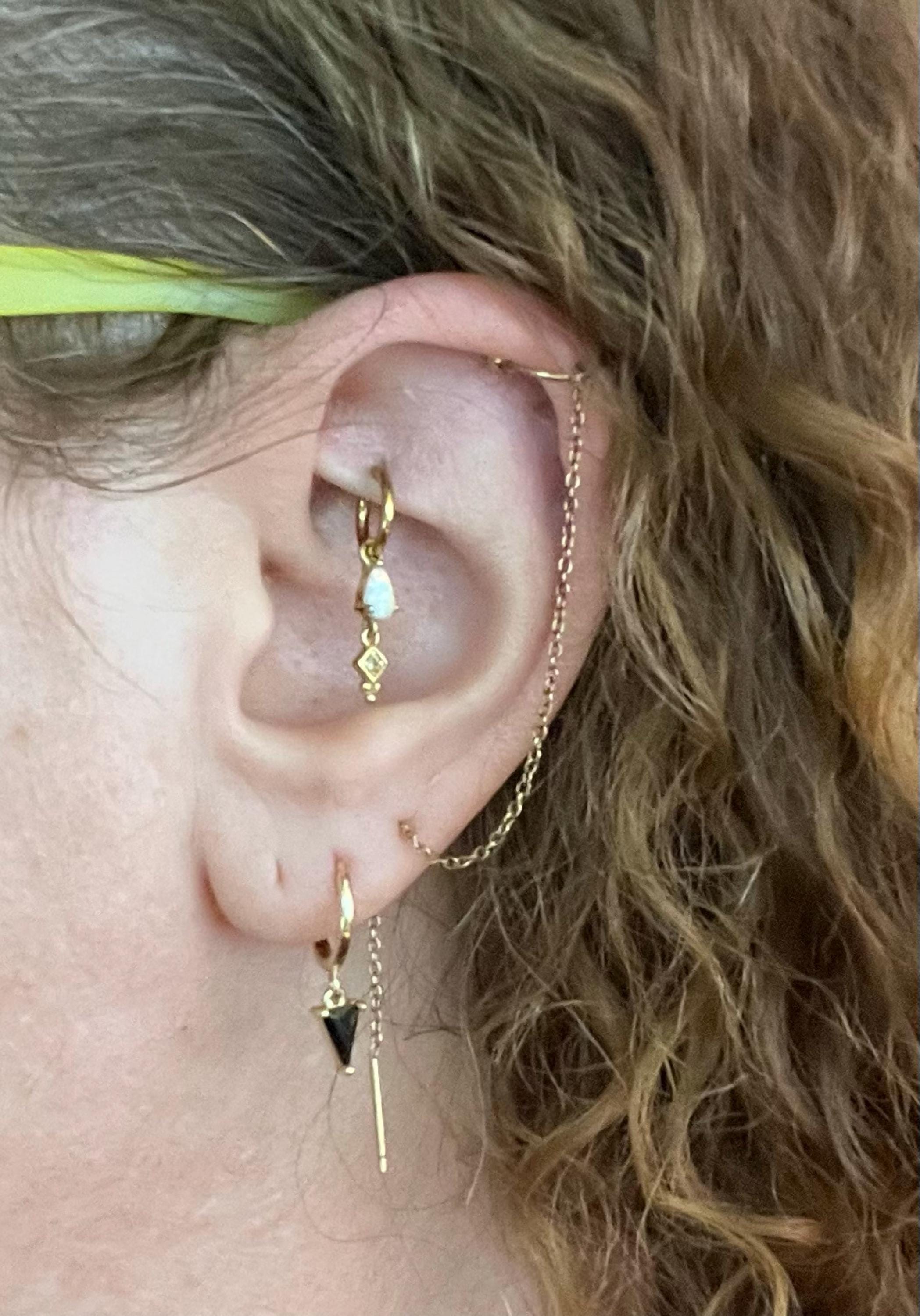 Black Onyx Diamond Cut Hoop Earring Set • gift for her • holiday gift • christmas gift • black onyx jewelry • girlfriend gift • gift ready
