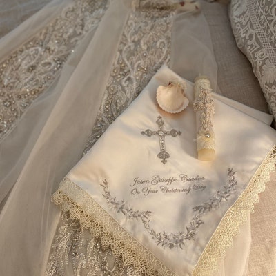 Baptizm Christening Blanket Personalized With Name, Designs for Boys