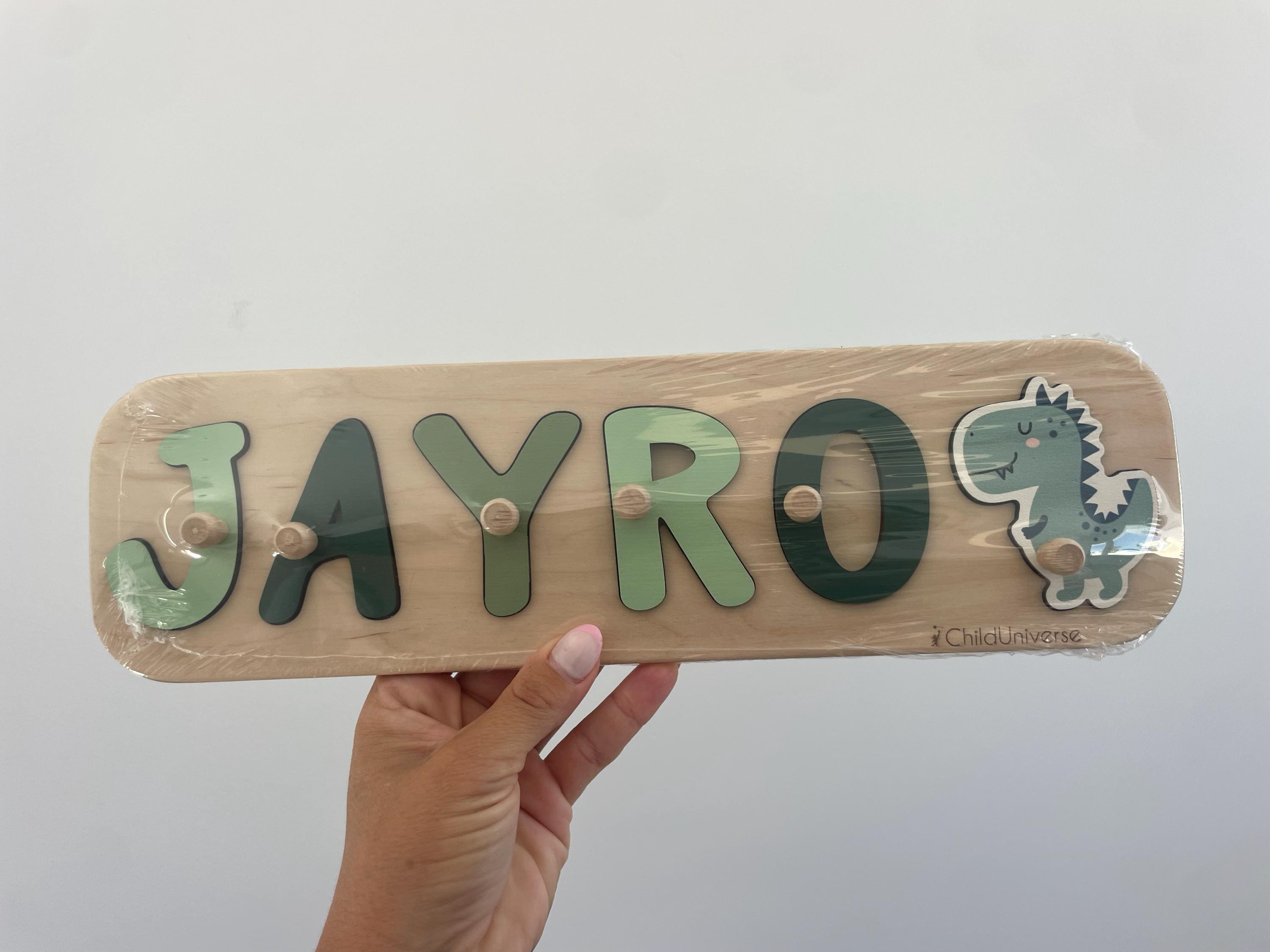New Baby Gift Wood Name Puzzle for Toddler Montessori Puzzle, First Birthday Gift for Baby Boy Baby Girl, Wooden Toys, Custom Gift for Kids