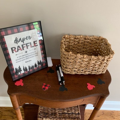 Lumberjack 'red Plaid' Theme printable Diaper Raffle Tickets Diaper ...
