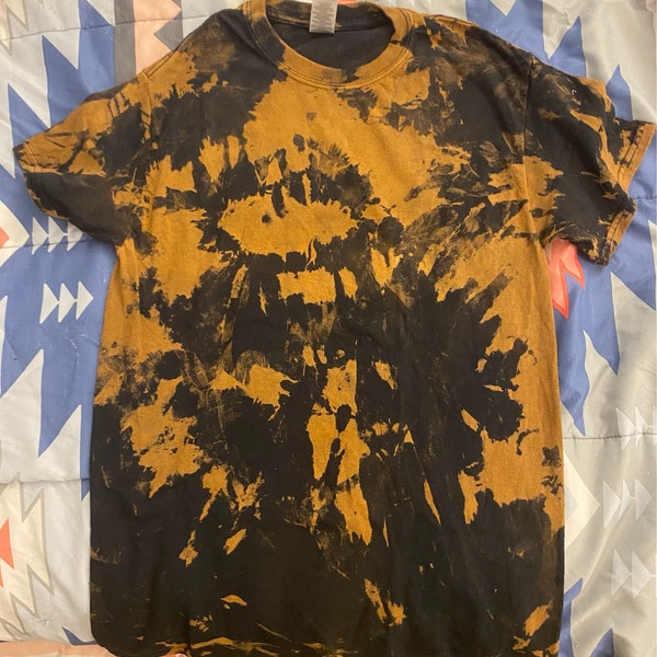 Black Tie Dye Shirt, Acid Wash T-shirt, Reverse Tie Dye, Rave, Tee ...