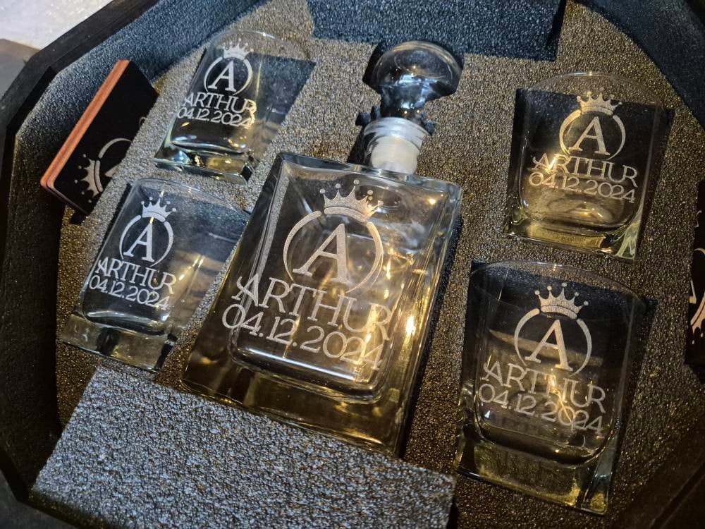Personalized Glasses, Whiskey Decanter Set, Christmas Gift, Whiskey Stones, Bourbon Decanter Set, Whiskey Glasses, Fathers Gift, Gift fo Him