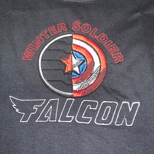 Vintage Style / Falcon and the Winter Soldier Embroidered T-shirt ...