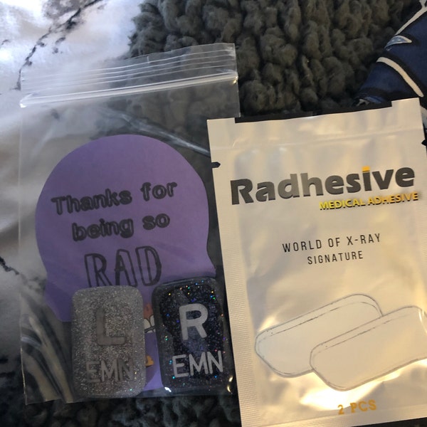 RADHESIVE Pack Of (10) Medical Adhesive Strips With Gray X-Ray Marker Holder