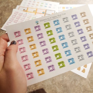 MINI Happy Sewing Day Reminder Tracker Cute Kawaii Planner Stickers for ...