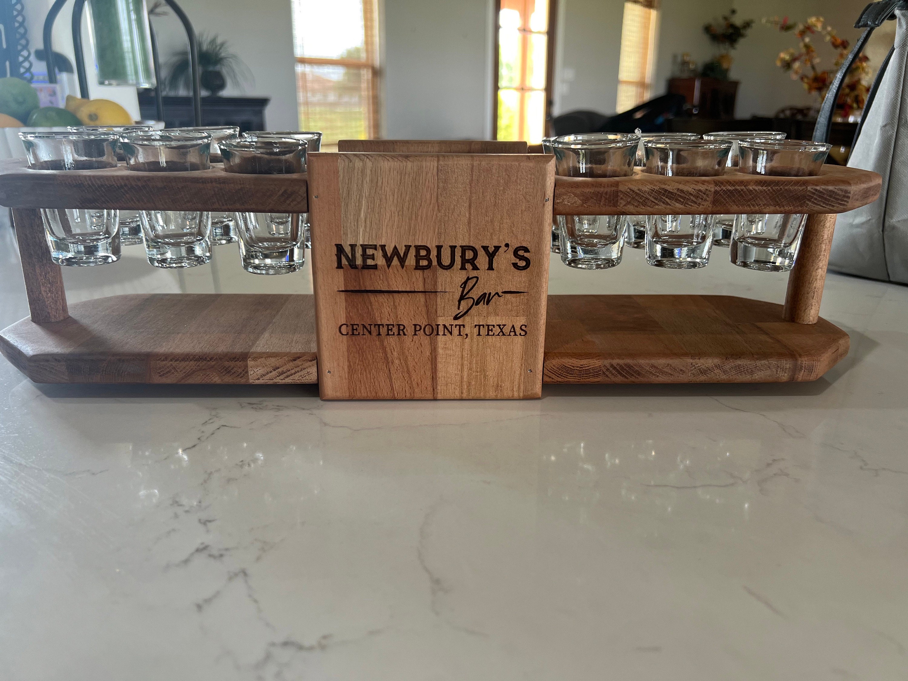 Personalized Engrave Tequila Shot Wooden Board, Housewarming Gift, New Home Gift, Wedding Gift, Engagement Gift, Bride Gift, Tequila Flight