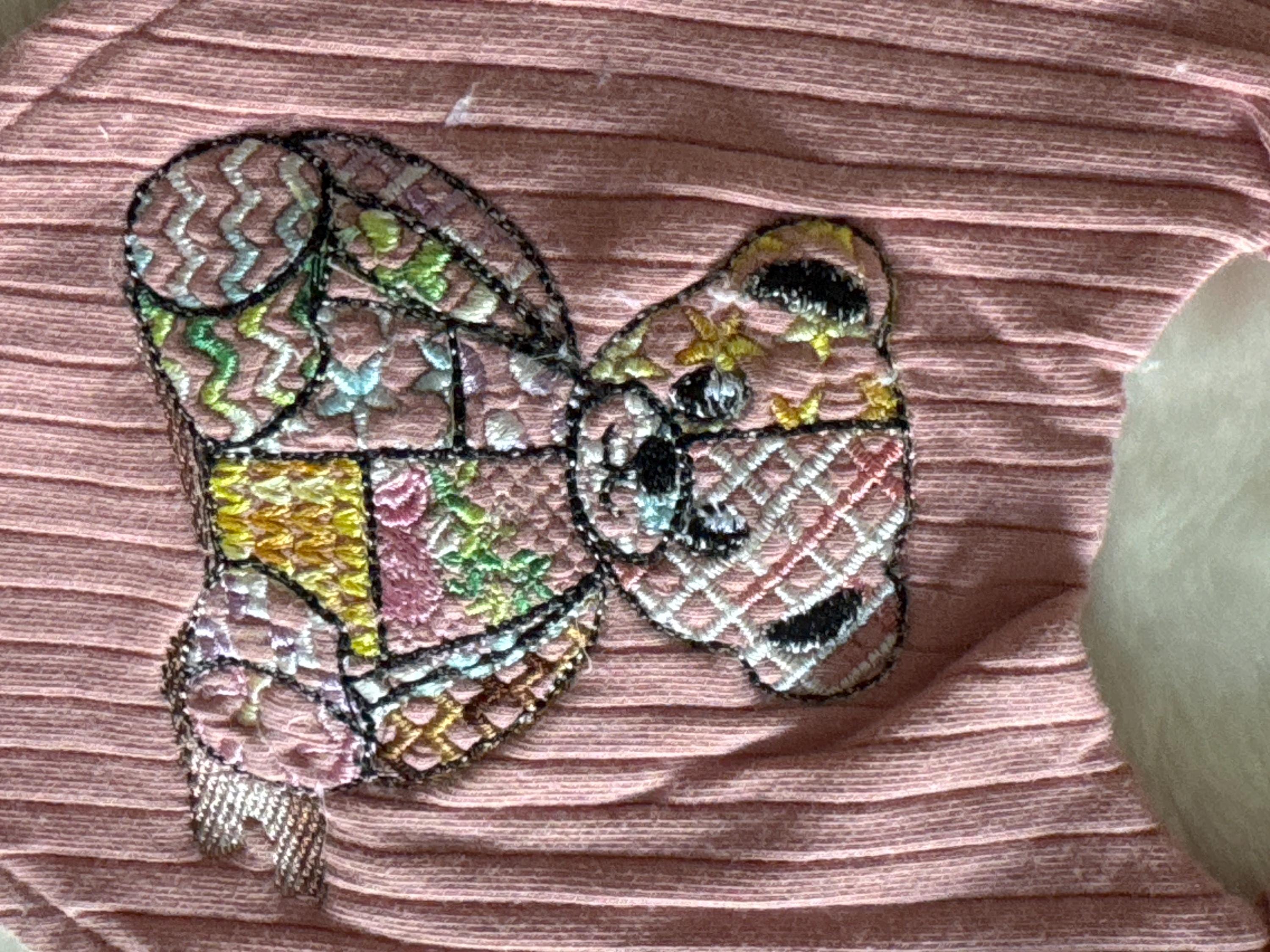 Customer project using Cute Little Patchwork Teddy Bear Awesome Patterned Teddy Outline embroidery design