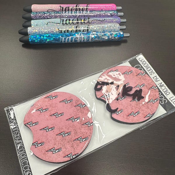 Engraved 27mm PINK GLITTER PAW PRINT Pet ID Tag - ENGRAVED & POSTED