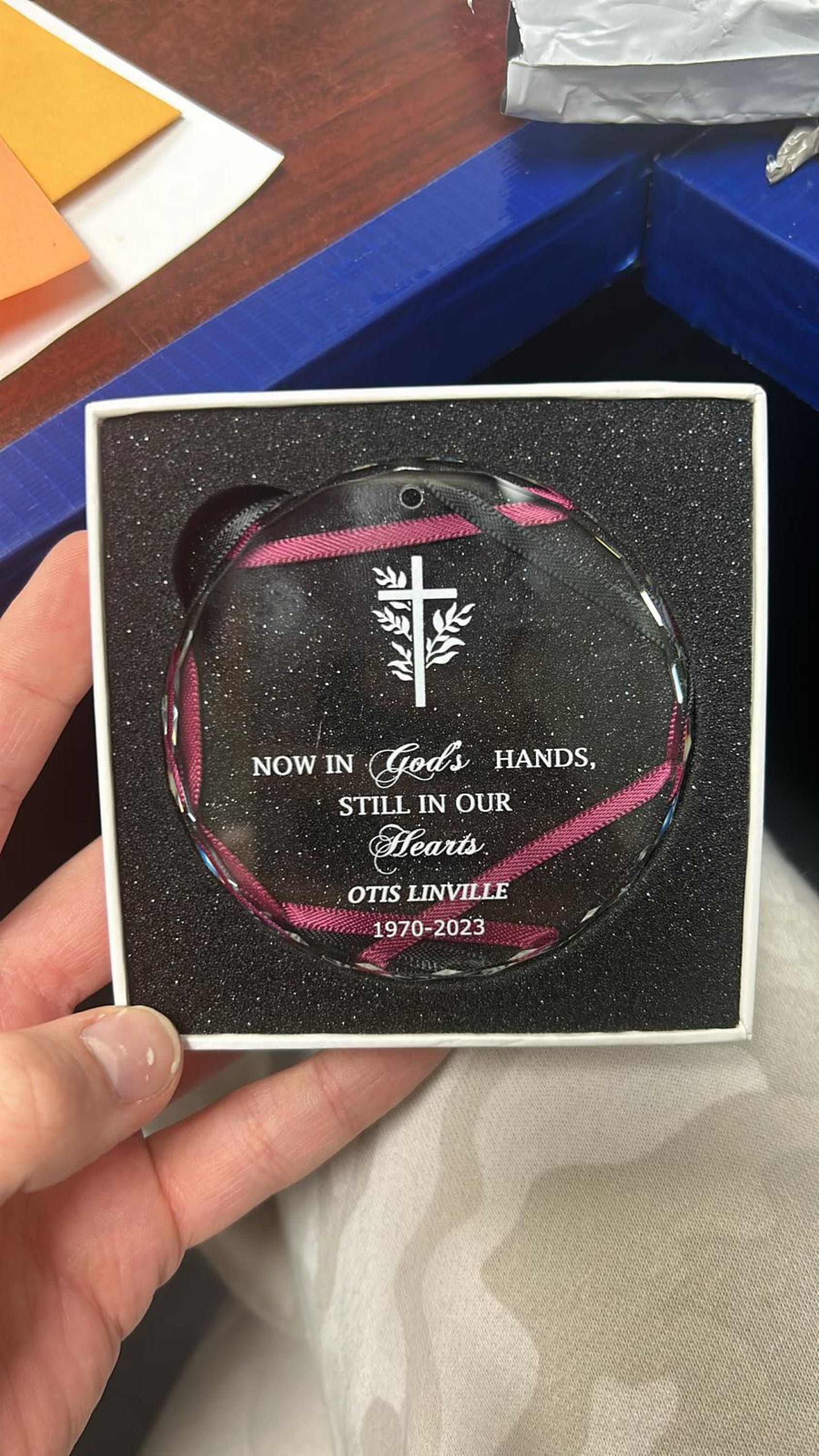 Custom Christmas Memorial GLASS Ornament, Personalized In Loving Memory Christmas Ornament, Personalized Gift