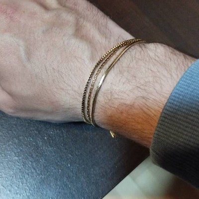 thumbnail image 2 of Men's Stainless Steel Cuban Chain With Double Cross Wood Inlay Pendant 2 of 4