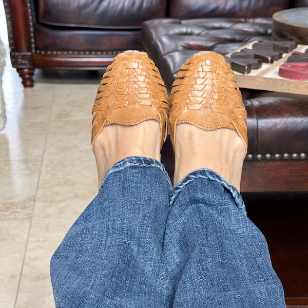 tan and black huaraches
