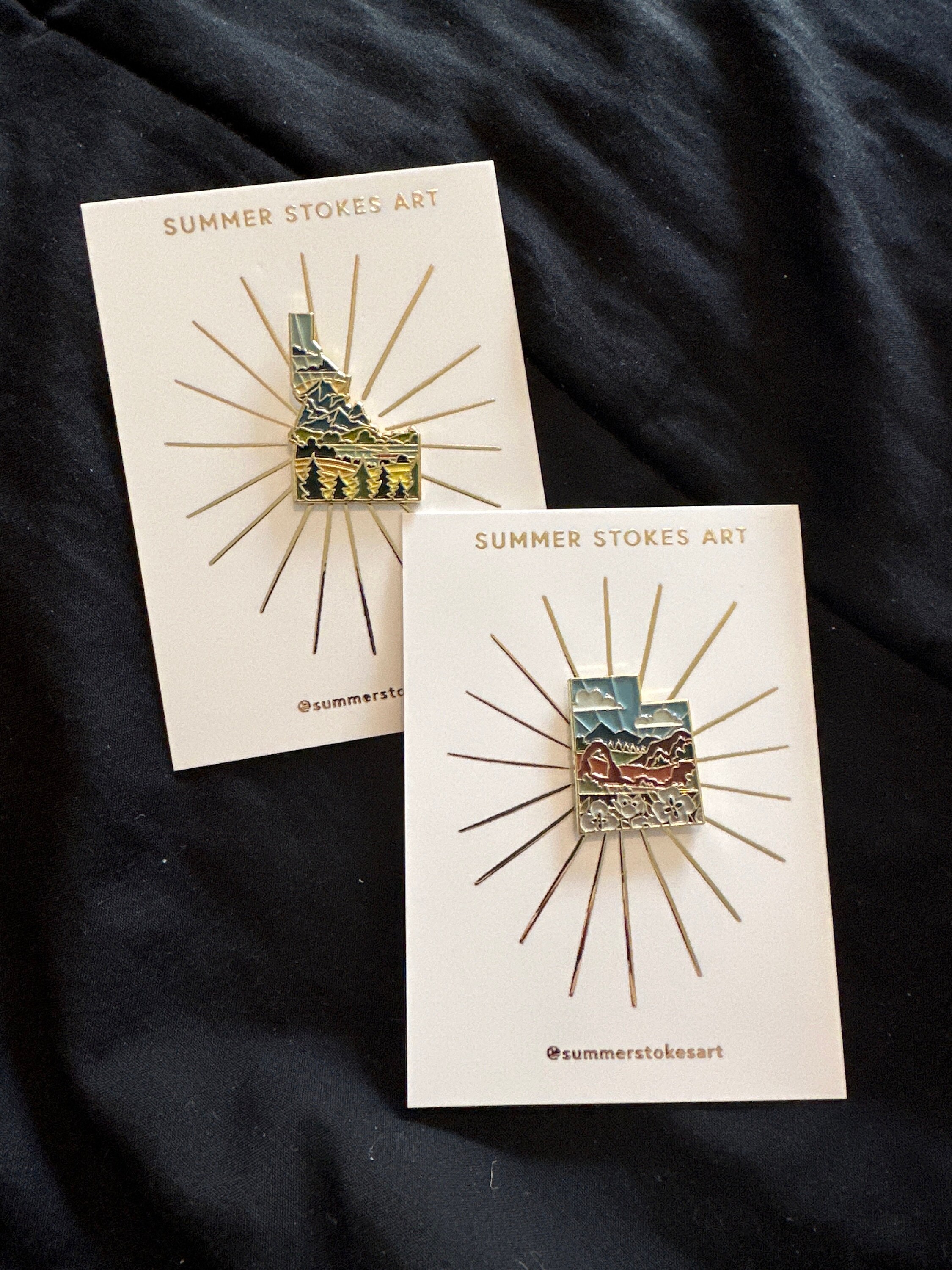 Utah Enamel Pin | Gold Soft Enamel Pin | Illustrated United State Pin | Butterfly Clasp | 1.25&quot;