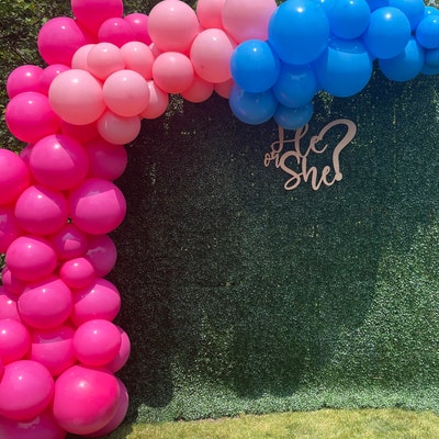 He or She Backdrop Wooden Sign, Gender Reveal Decor, Baby Shower Wood ...