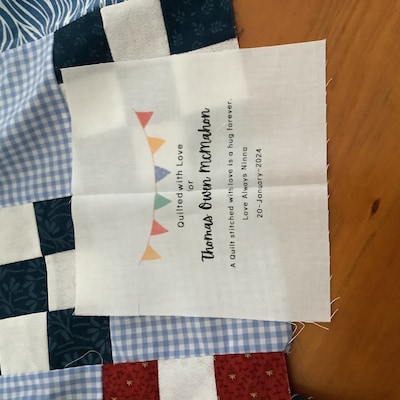 Custom Quilt Label, Personalised Quilt Label, Printed Quilt Label, Quilt Labels for Gifts ...