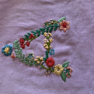 Letter R Botanical Embroidery Design Floral Monogram PDF - Etsy