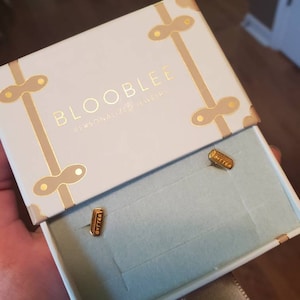 Customer photo, Stick of Butter Earrings