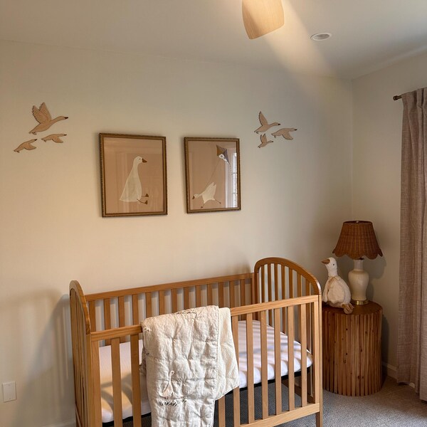 Silly Goose Wall Art Cute Goose Poster Beige Nursery Decor Farm Animal ...