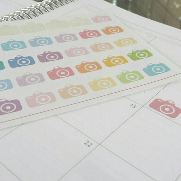 Camera Planner Stickers - Icon - Erin Condren Life Planner - Happy ...