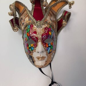 Golden Venetian Jester Mask Hand Decorated Carnival Jolly - Etsy