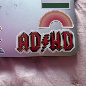 ADHD Waterproof Vinyl Sticker AC/DC Style - Etsy