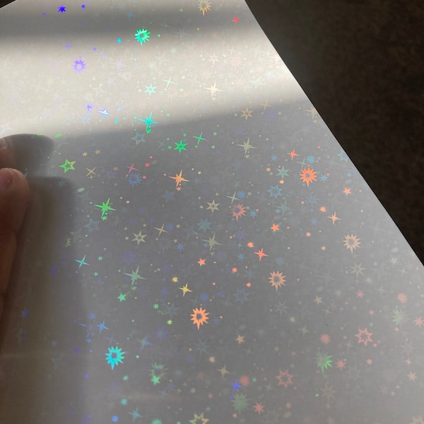 Stars Star Holographic Transparent Self Adhesive Film Small Sheet ...
