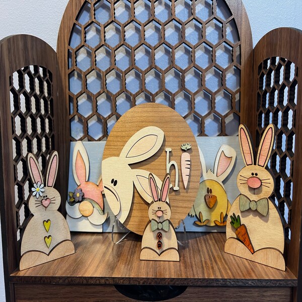 Easter Bunny Trio SVG File | Laser Cut File | Glowforge | Easter ...