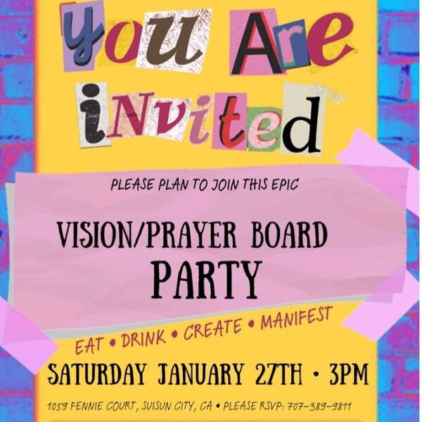 Vision Board Party Invitation Template Instant Download Canva