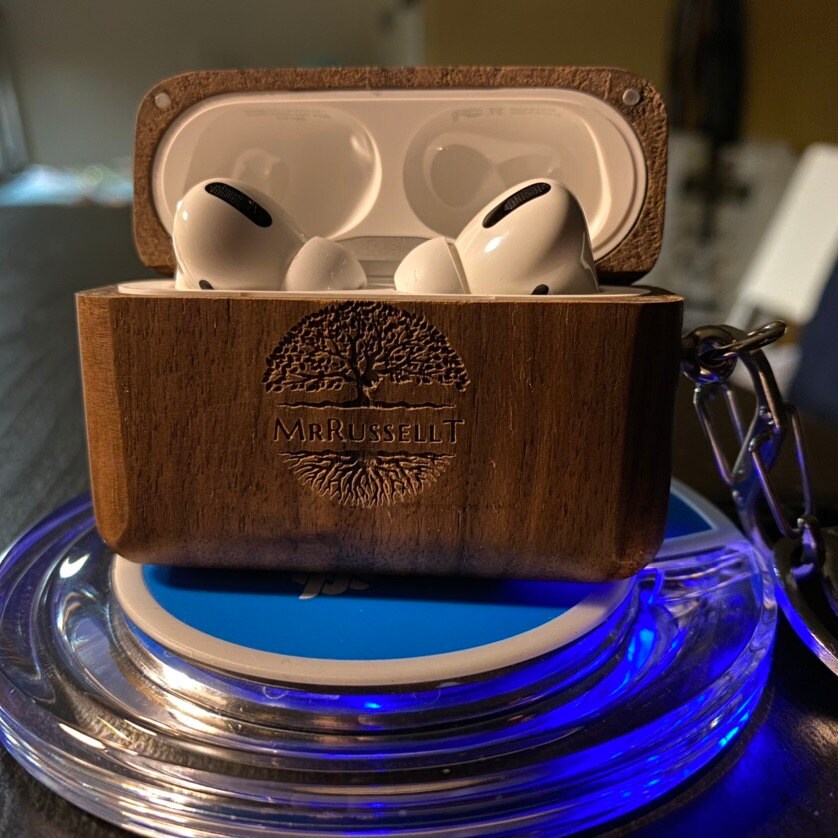 Custom Airpods Pro Case Wood Airpod Case With Metal Hook Etsy