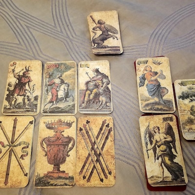 Handmade Antique Italian Tarot Cards Deck, 97 Cards - Etsy