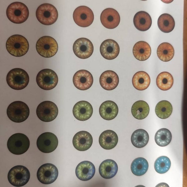 Doll Eyes, Realistic Irises Download for Mini Bottle Caps Pendants Paper Crafts 20mm to 10mm ...