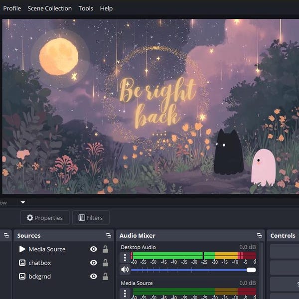 Starry Night Stream Package / Moon / Night / Dark / Cute / Overlay ...