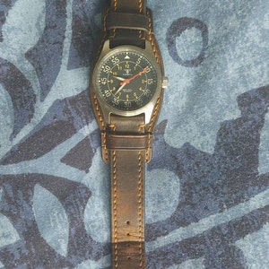 Bund Strap Leather Wide Cuff Watch Band, Bund Bracelet, Watch Cuff ...