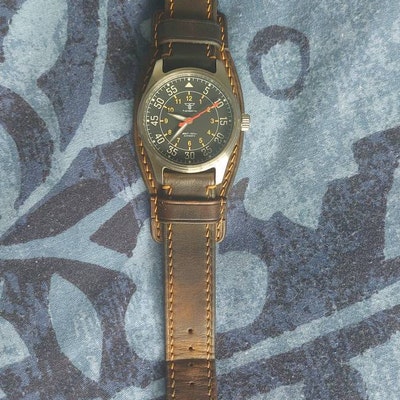 Bund Strap Leather Wide Cuff Watch Band, Bund Bracelet, Watch Cuff ...