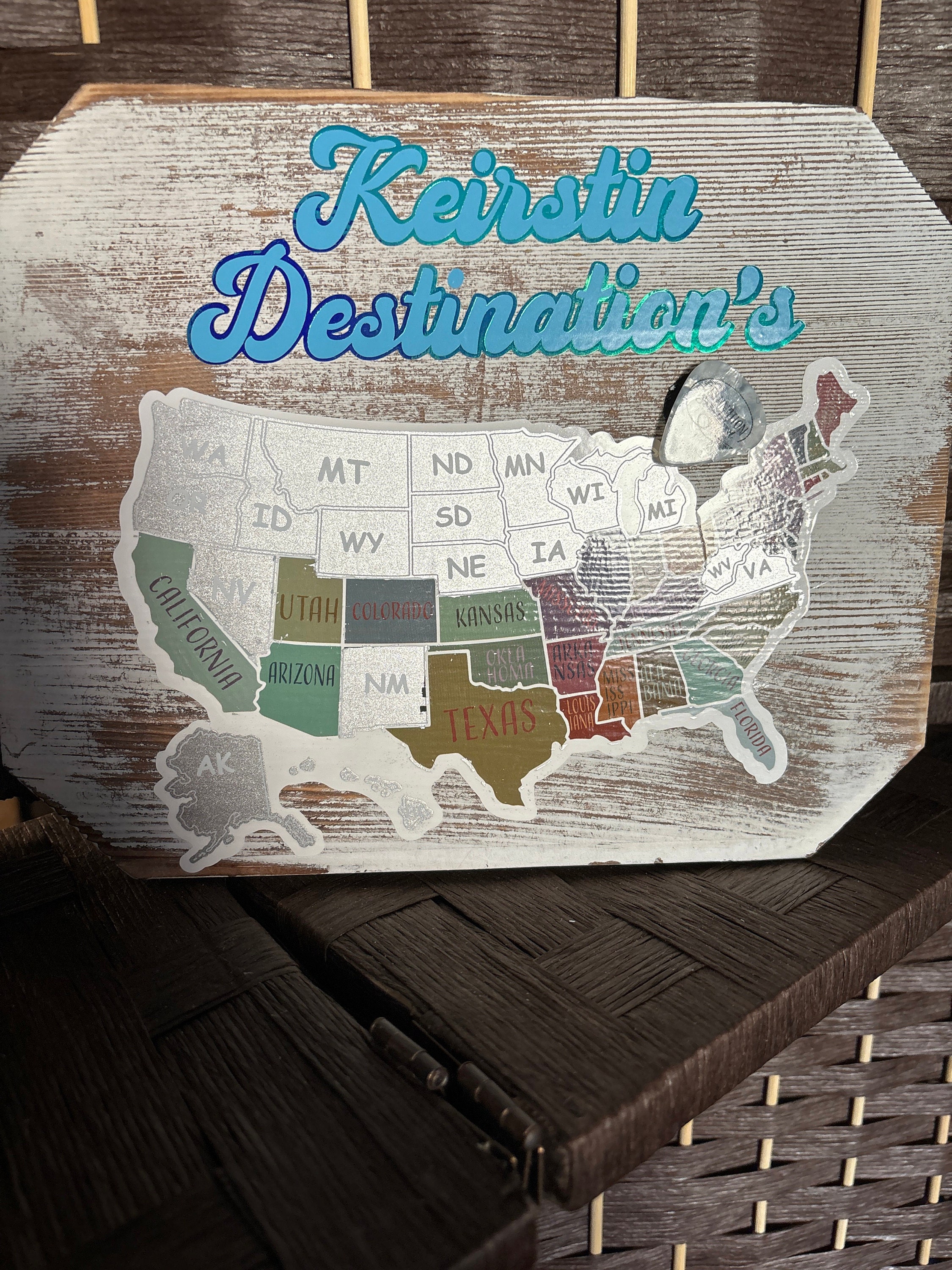 Scratch Off Sticker Map; USA Sticker; Scratch Off 50 States; Places traveled; Decal Map; Planner Sticker