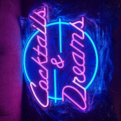 ADV PRO Cocktails & Dreams Beer Bar Neon Light Sign - 12x8.5" LED Pub Wall Light (Multiple Plug Options)