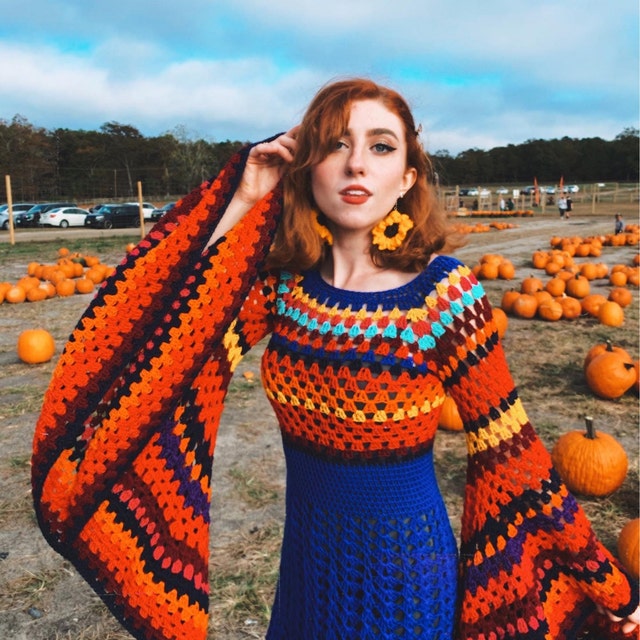 ワンピース 70s Hand Crocheted Glitter Dress 70s Hand Crocheted Glitter Dress – makky