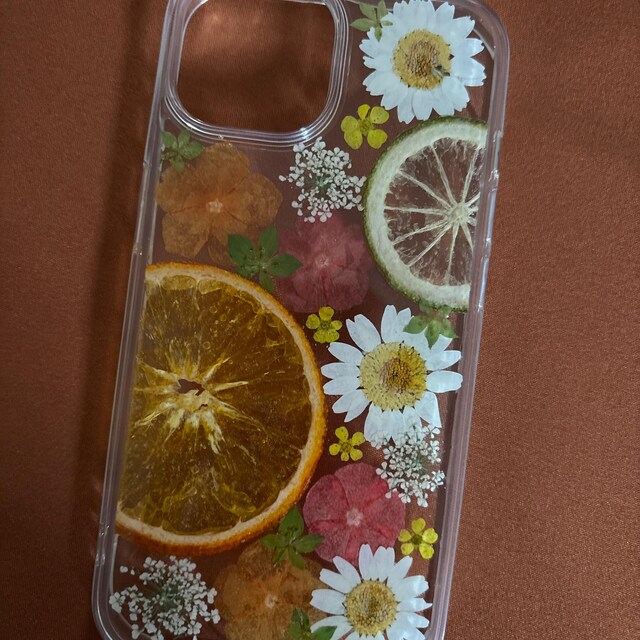 #111 iPhonecase ドライフルーツ•*¨*•.¸¸♪✧ 手作り押し花スマホケース、ドライフルーツ iPhone 16 Pro Max