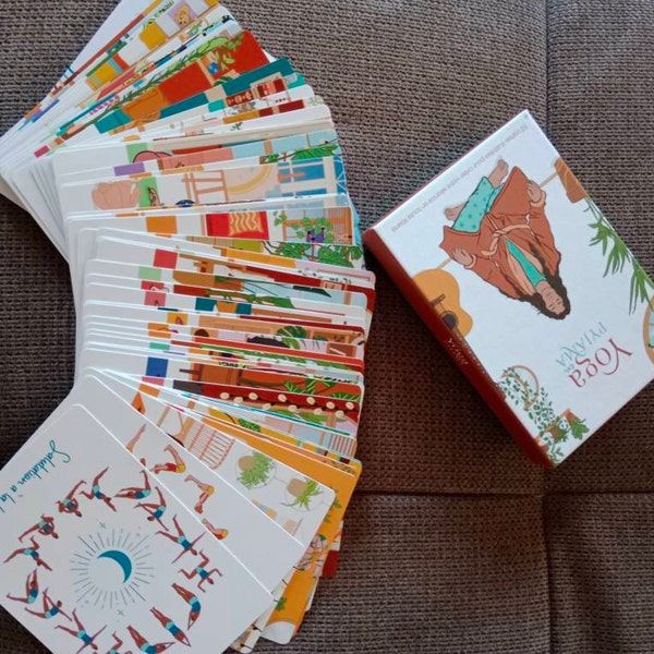 Calm Club Jeu De 52 Cartes Yoga Pour Débutants – Poses Illustrées + Pleine Conscience – Idéal Pour Se Lancer En Yoga