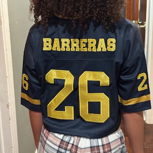Custom Crop Football Jersey, Personalized Embroidered Glitter Women Short jerseys , Customize navel-baring short sleeves for Cheerleading